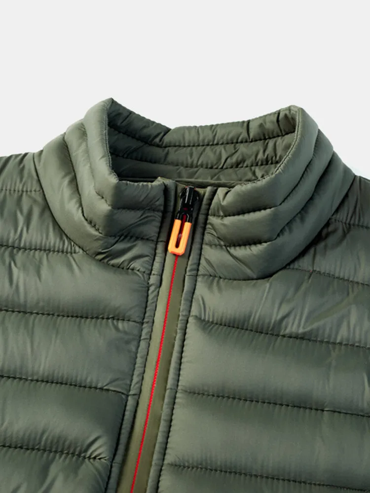 Men's Quilted Sleeveless Zip-Up Vest with Welt Pocket