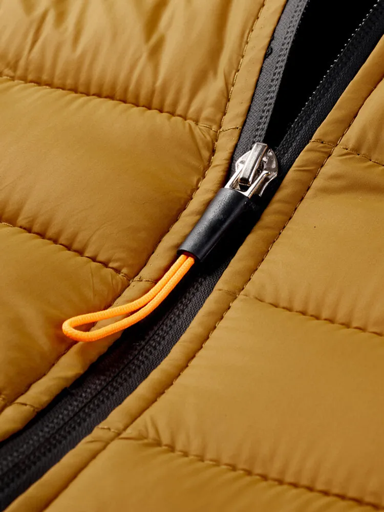Men's Solid Quilted Sleeveless Padded Vest with Zip Front and Welt Pocket