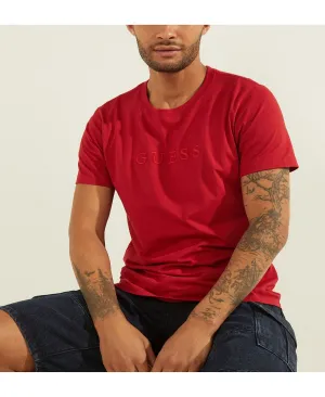 Men's T-shirt with embroidered GUESS logo, multi