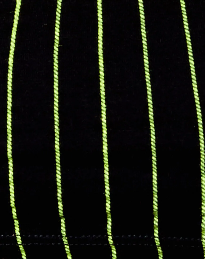 Micro Crop Top in Neon Pinstripe