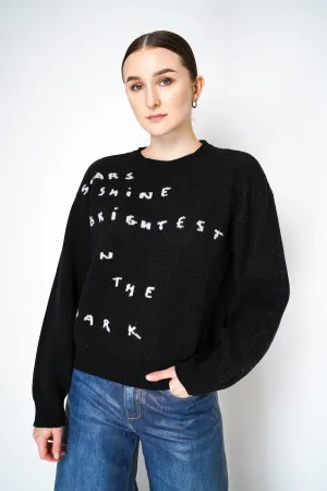 Moschino Jeans Cashmere Blend Knitted Pullover in Stars Shine Graphic Print