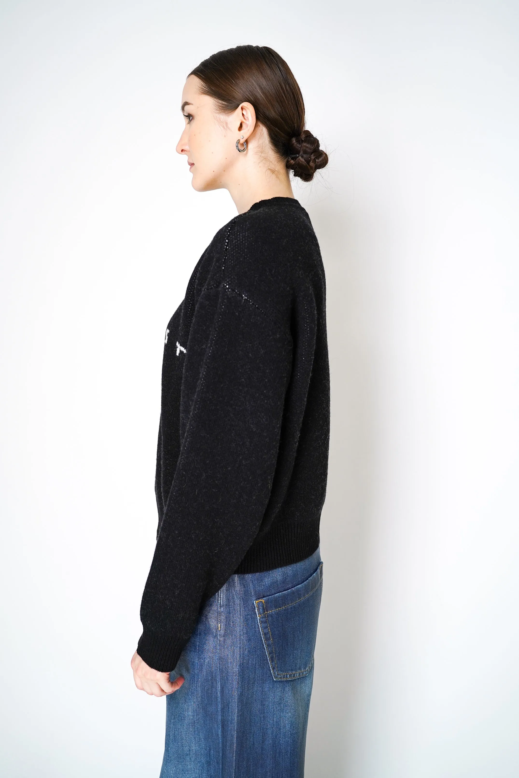 Moschino Jeans Cashmere Blend Knitted Pullover in Stars Shine Graphic Print