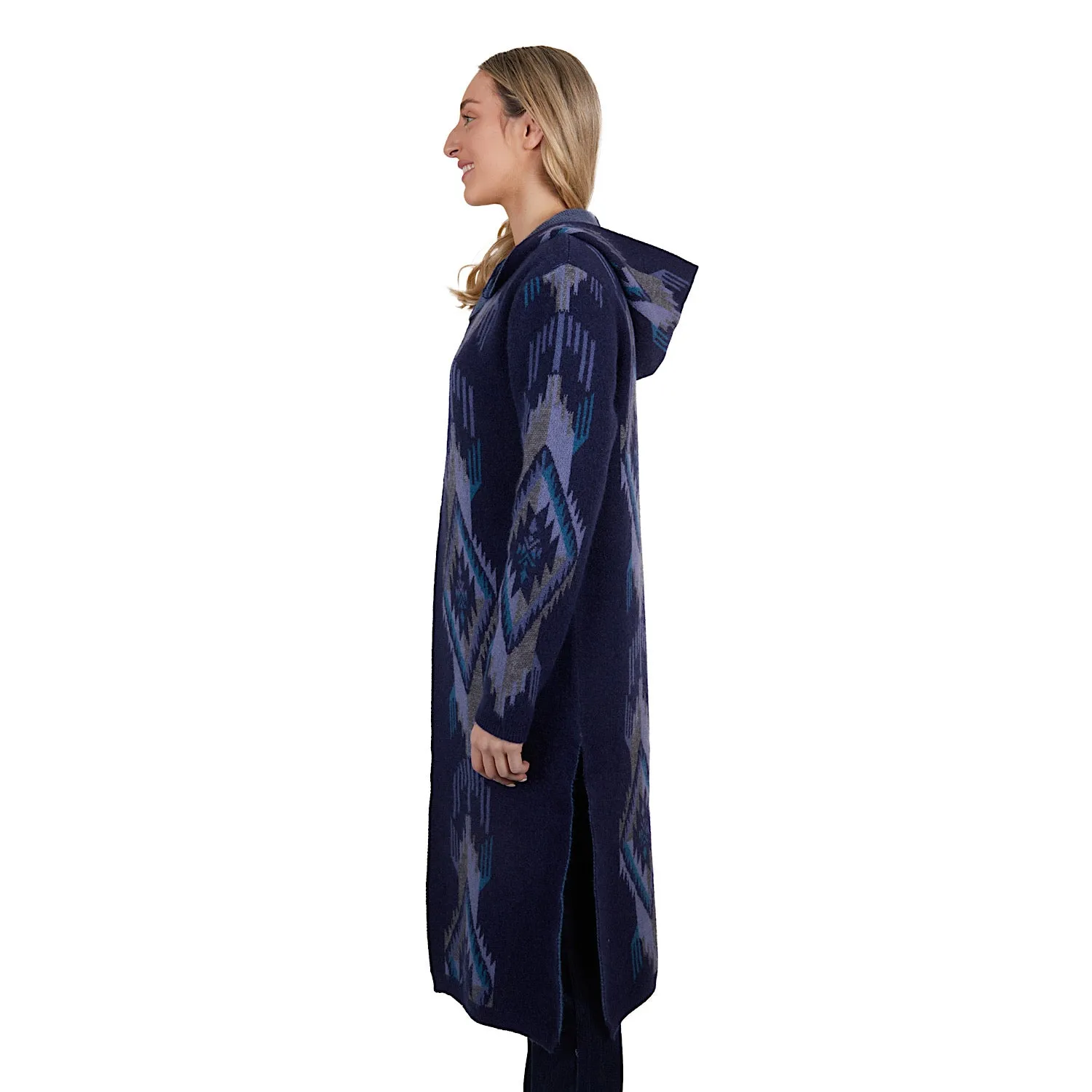 Pure Western Women's Lana Hooded Knitted Cardigan Navy