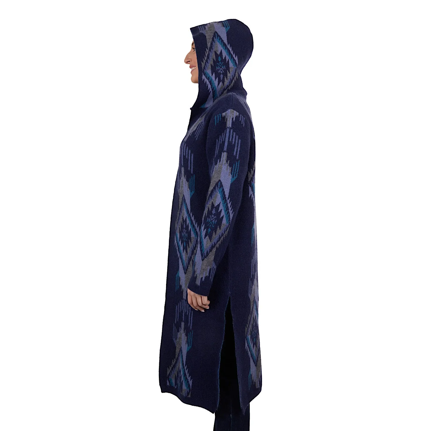 Pure Western Women's Lana Hooded Knitted Cardigan Navy