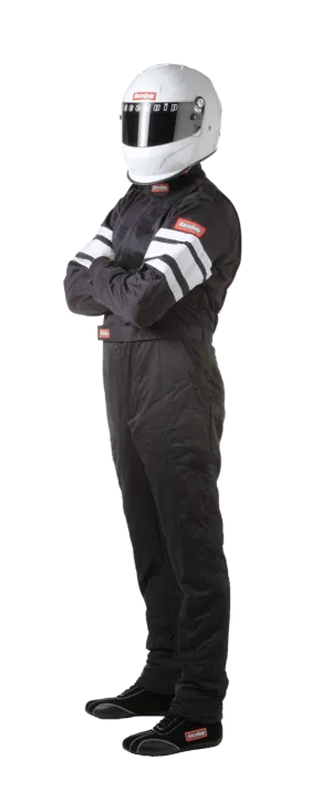RaceQuip One Piece Multi Layer Fire Suit - Black - Large - 120005