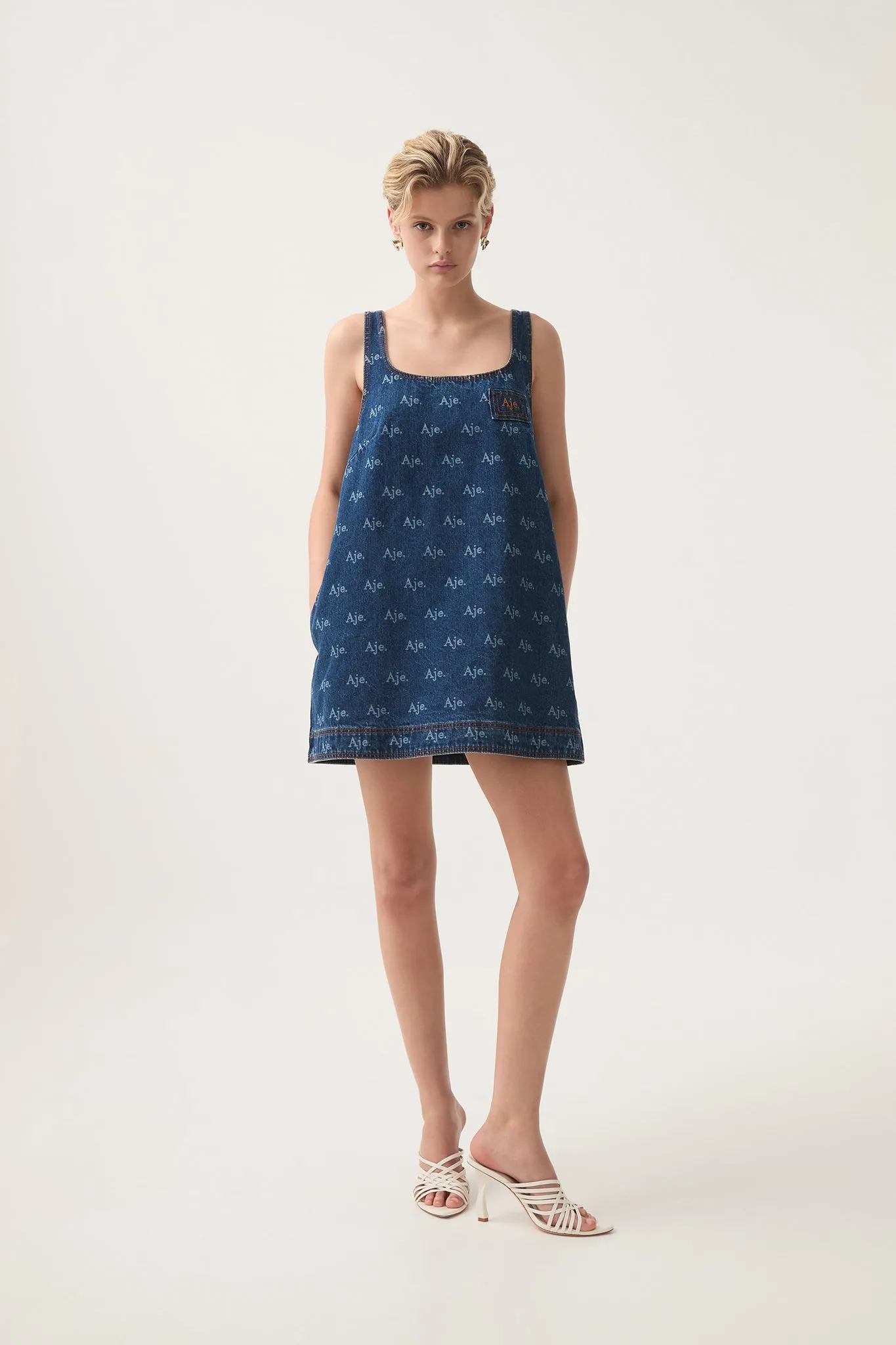 Ratio Logo Denim Mini Dress