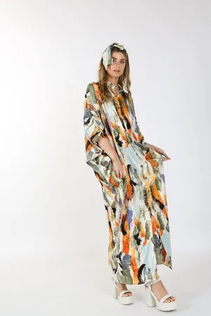 Relaxed Fit Button Down Poncho Dress