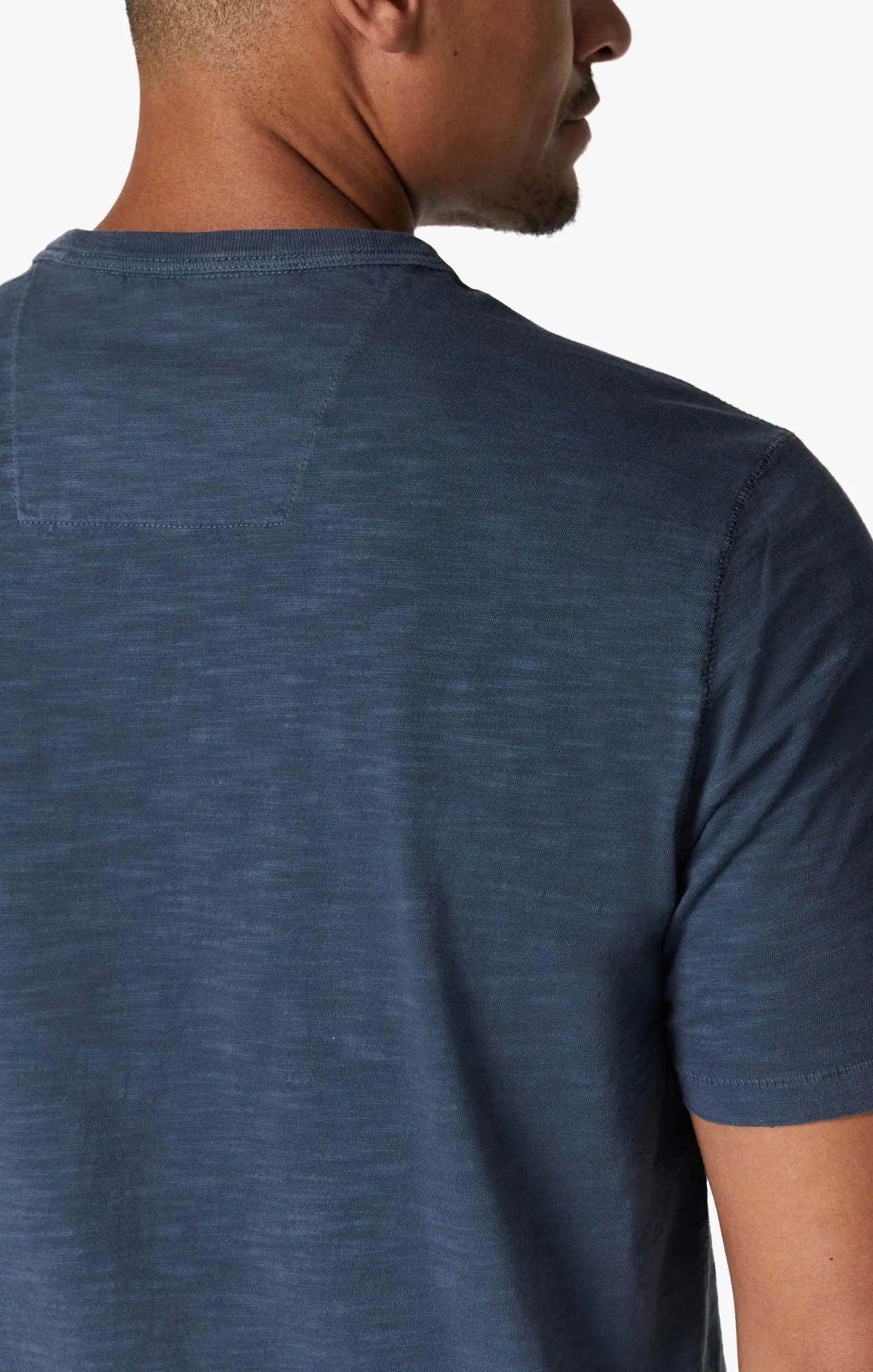 Slub Crew Neck T-Shirt In Dark Denim