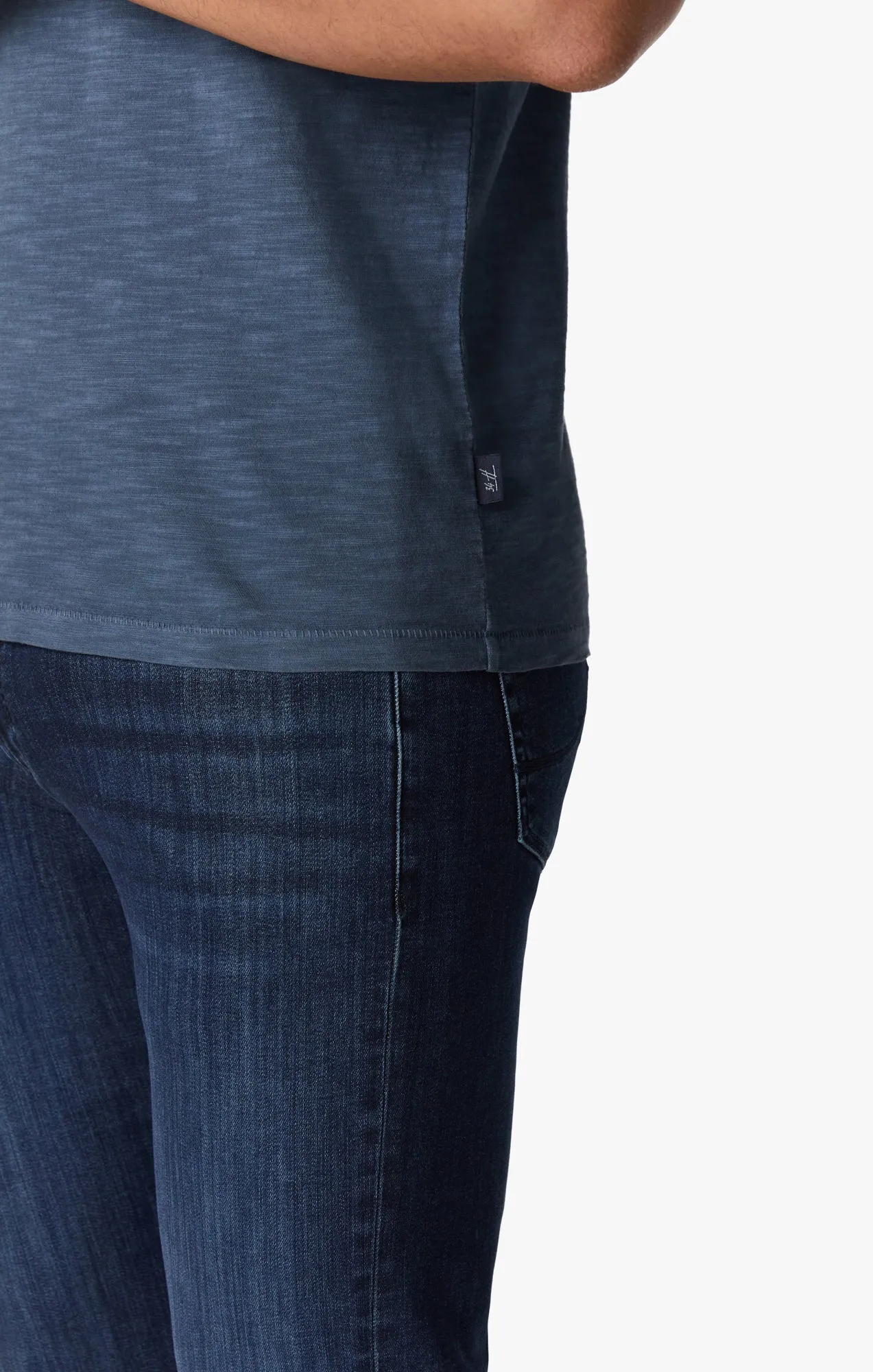 Slub Crew Neck T-Shirt In Dark Denim