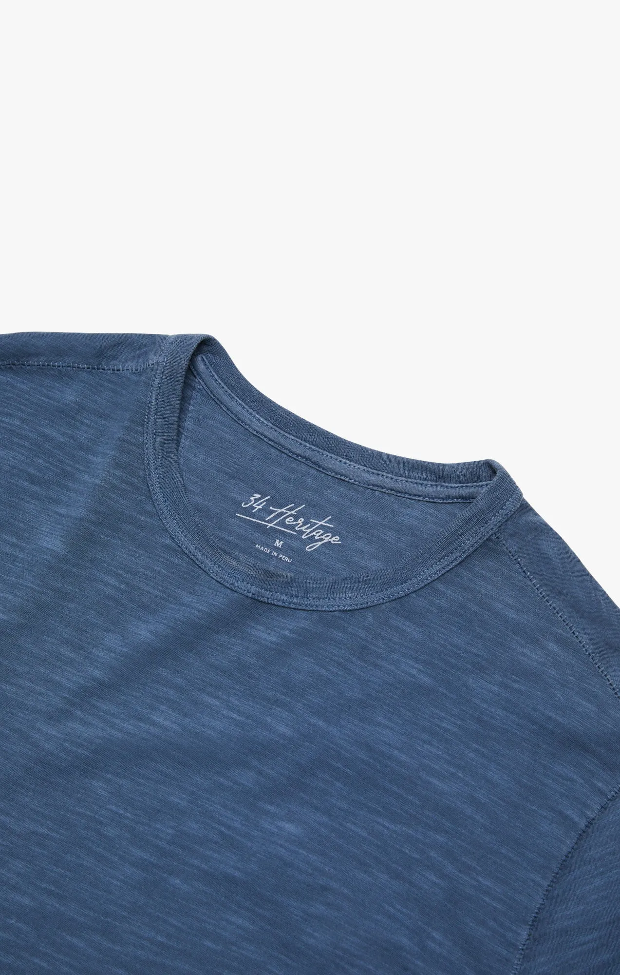 Slub Crew Neck T-Shirt In Dark Denim