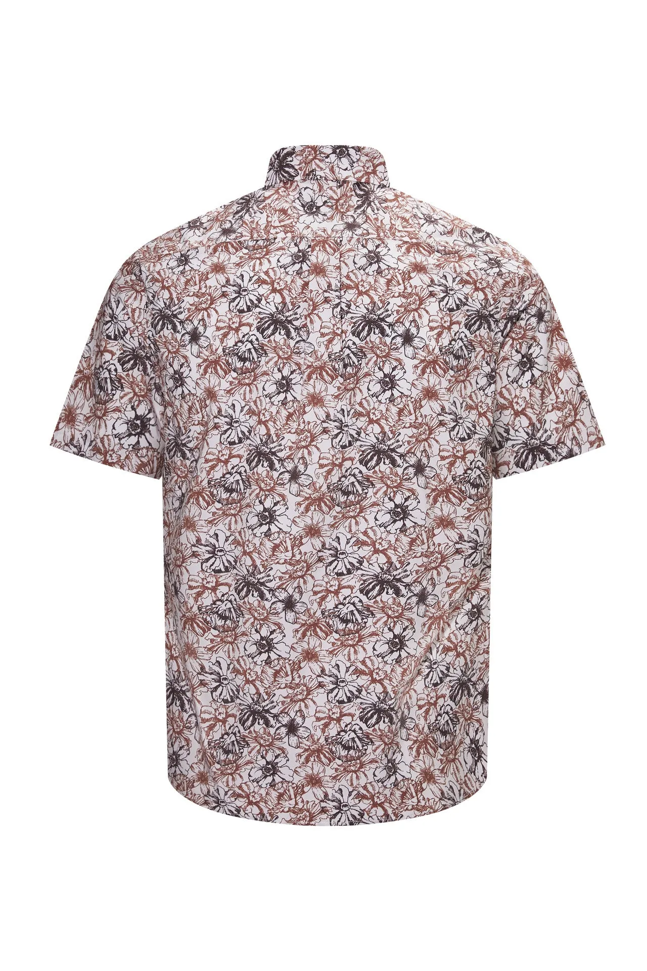 Soft Touch Stretch Colour Floral All Over Print Casual Shirt in Smart Fit