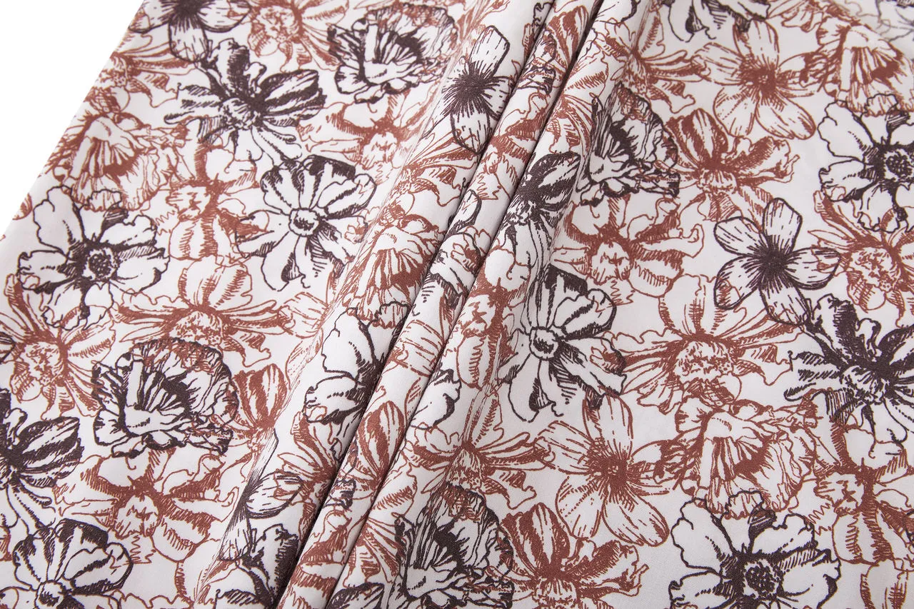 Soft Touch Stretch Colour Floral All Over Print Casual Shirt in Smart Fit