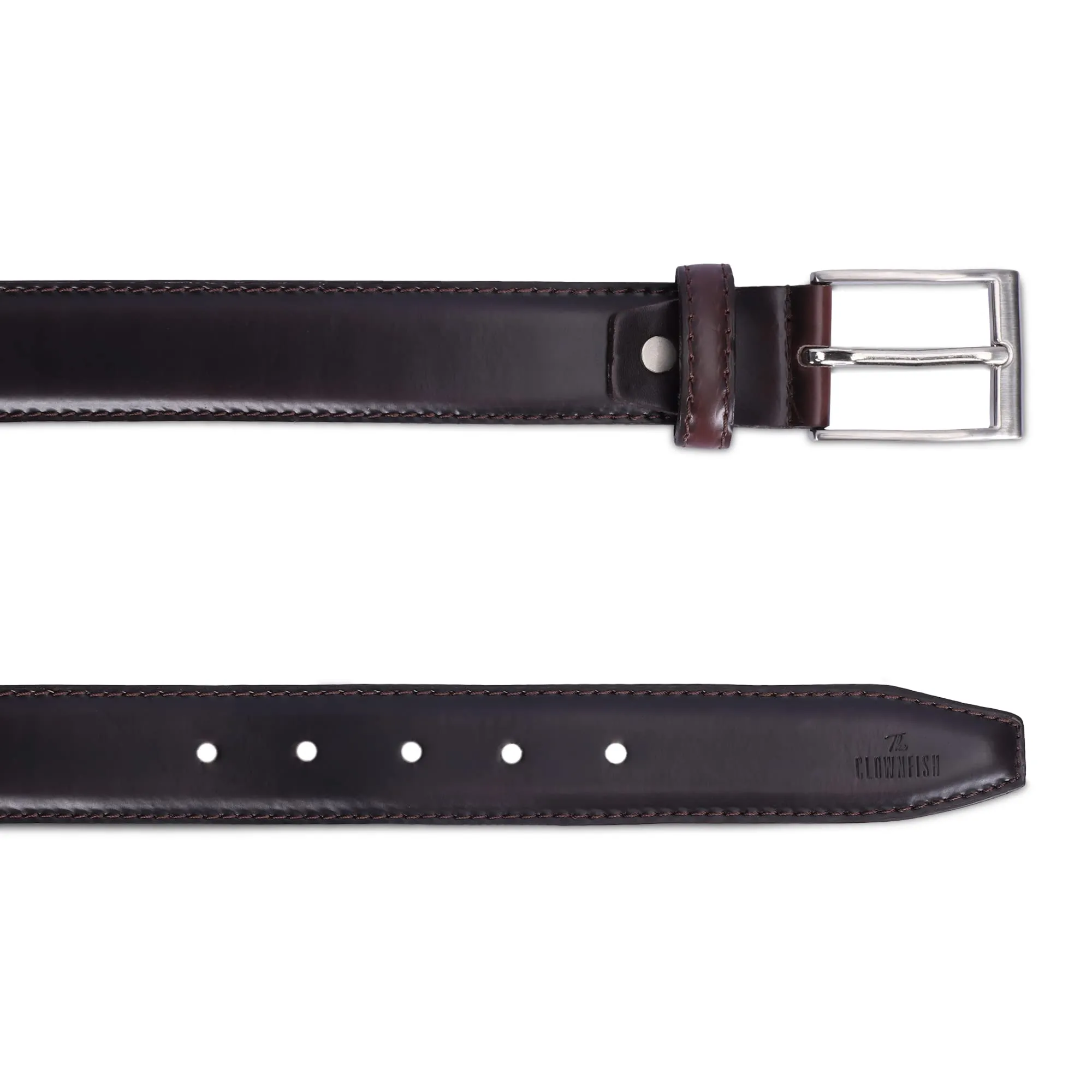 THE CLOWNFISH Men's Genuine Leather Belt - Dark Brown (Size-36 inches)