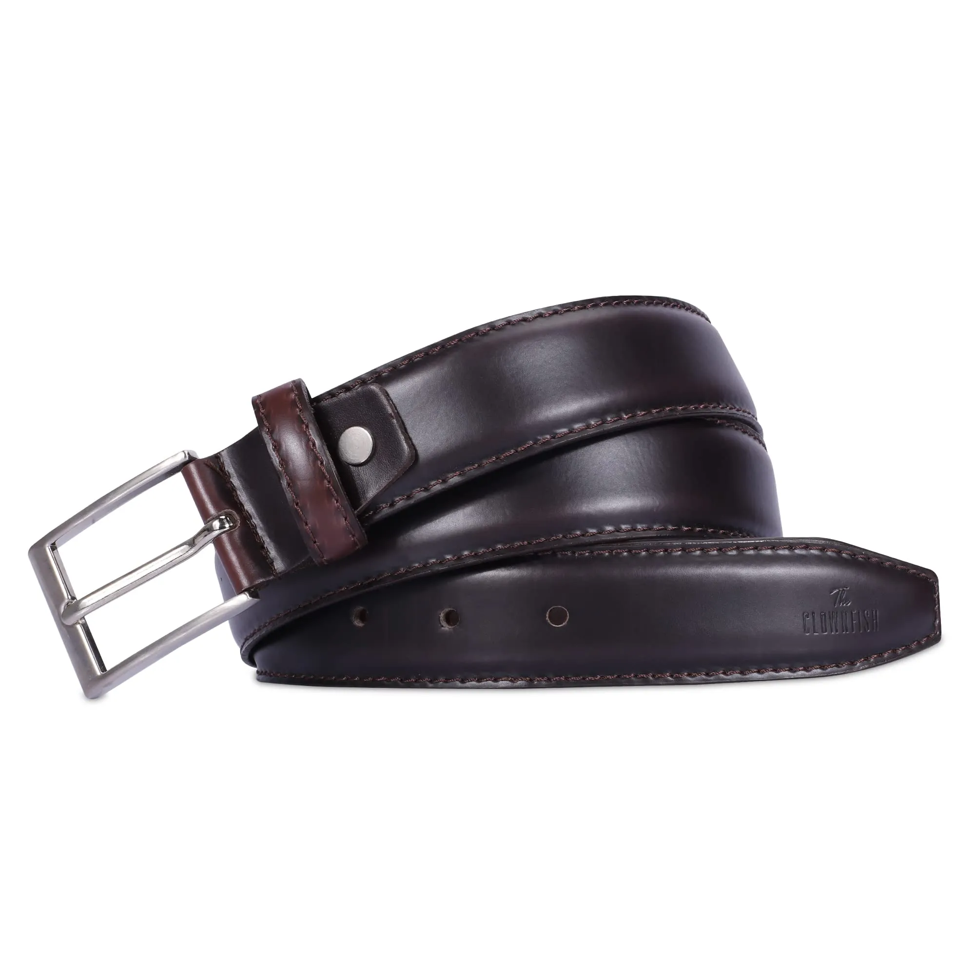 THE CLOWNFISH Men's Genuine Leather Belt - Dark Brown (Size-36 inches)