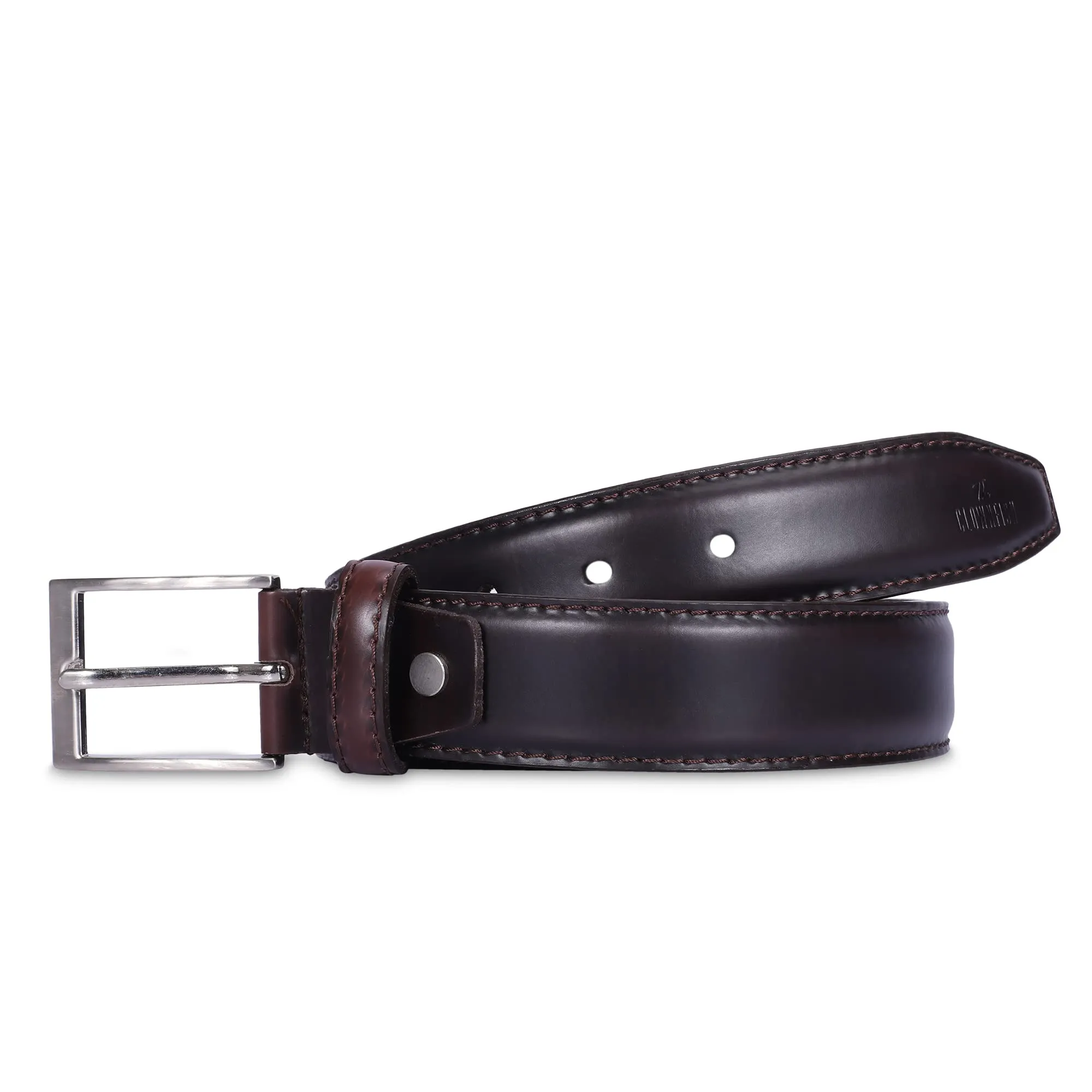 THE CLOWNFISH Men's Genuine Leather Belt - Dark Brown (Size-36 inches)