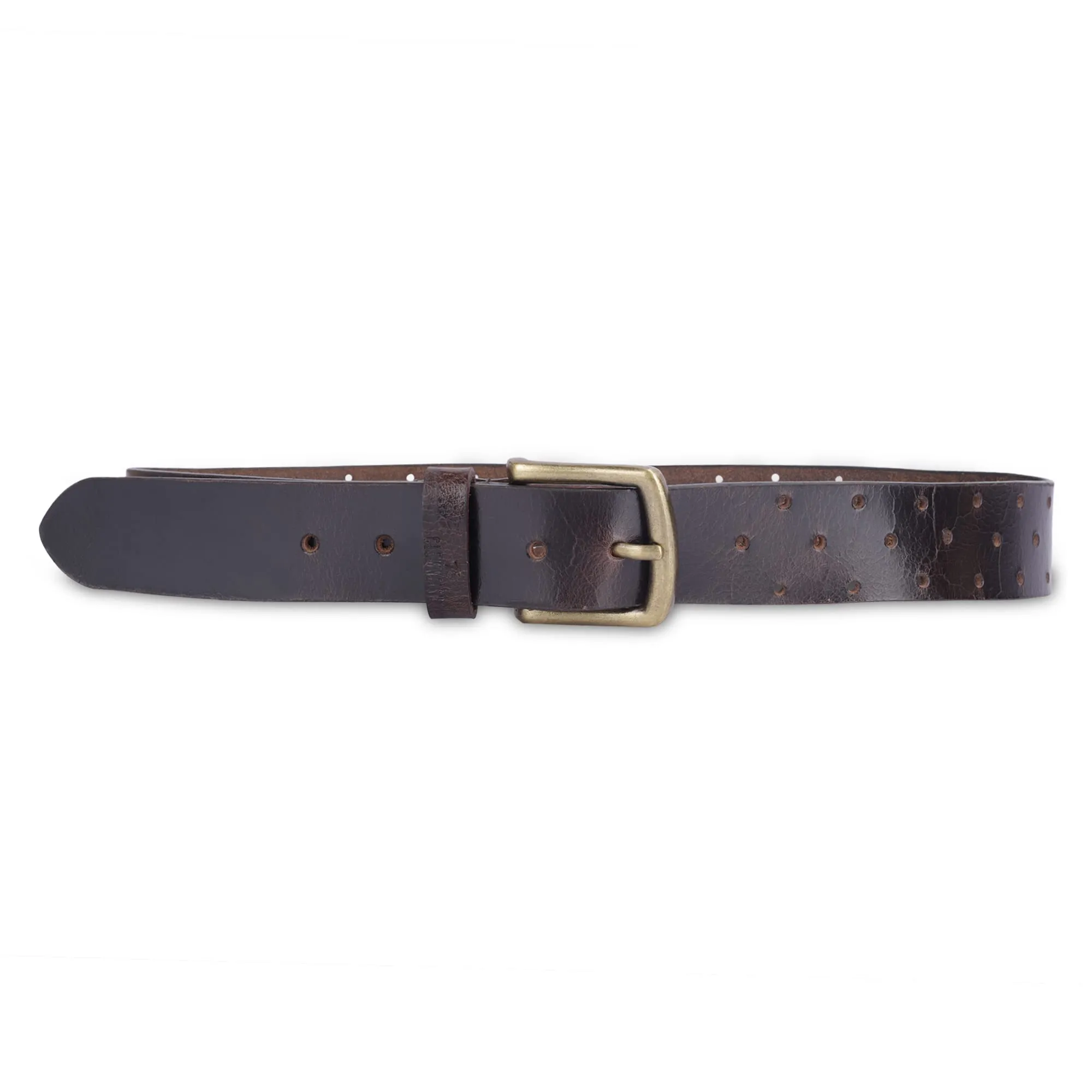 THE CLOWNFISH Men's Genuine Leather Belt with Textured Design- Burgundy (Size-40 inches)
