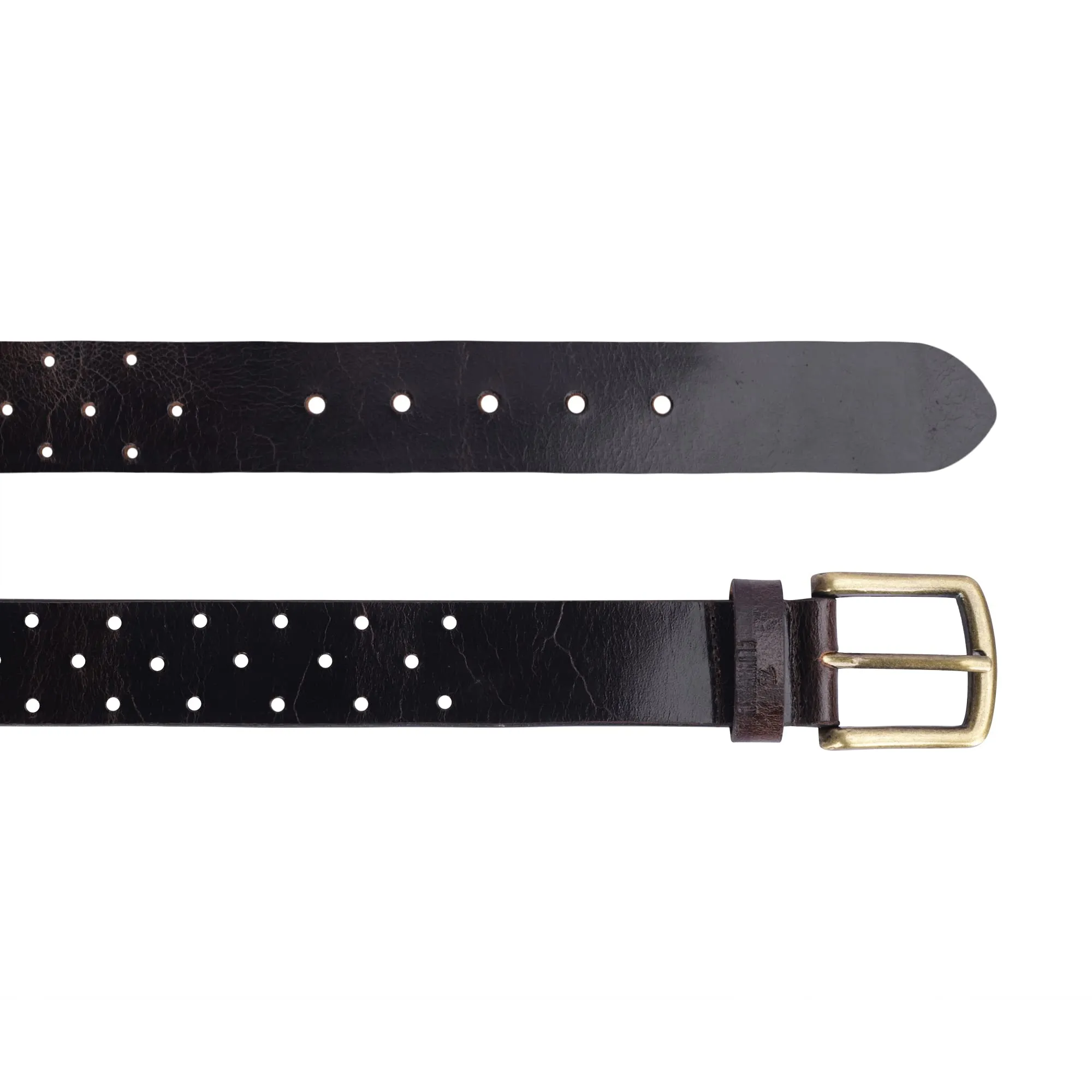 THE CLOWNFISH Men's Genuine Leather Belt with Textured Design- Burgundy (Size-40 inches)
