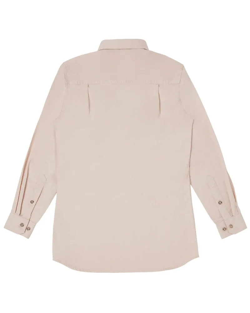 Tradies Womens Closed Front LS Shirt Twin Value Pack - Stone