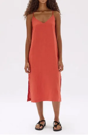 Vallory Linen Slip Dress Papya