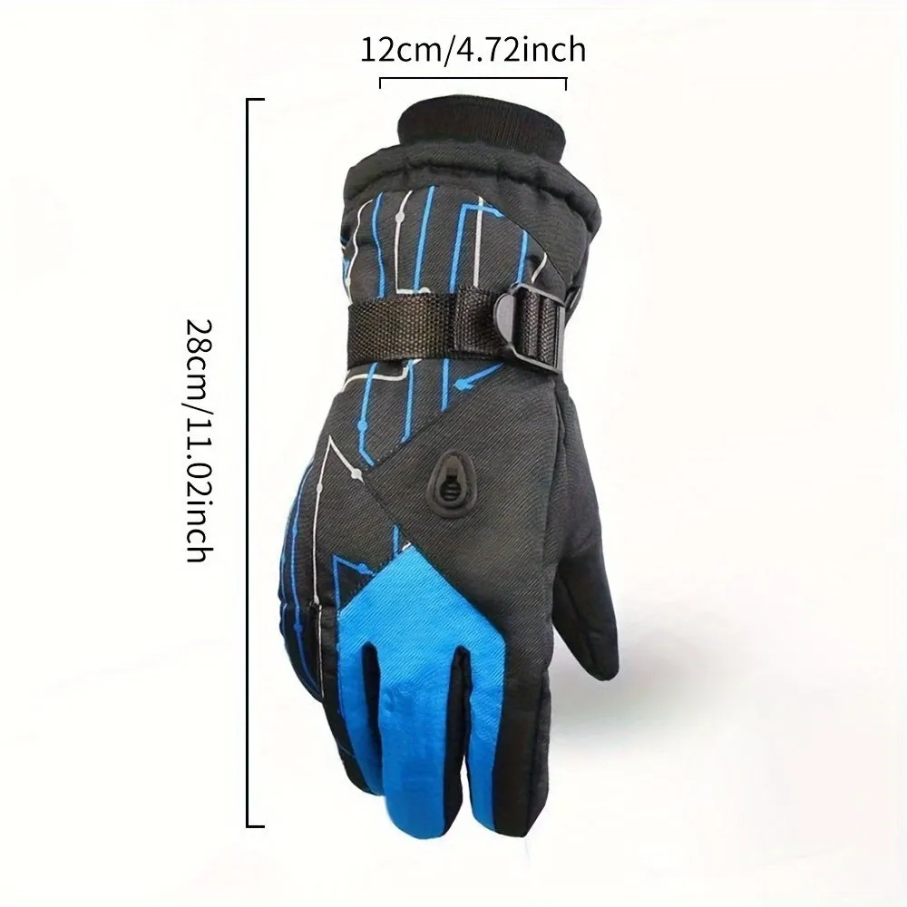 Winter Ski Gloves - Waterproof, Coldproof with Velvet Lining for Warmth, Thickened Design for Cycling & Motorcycle Riding