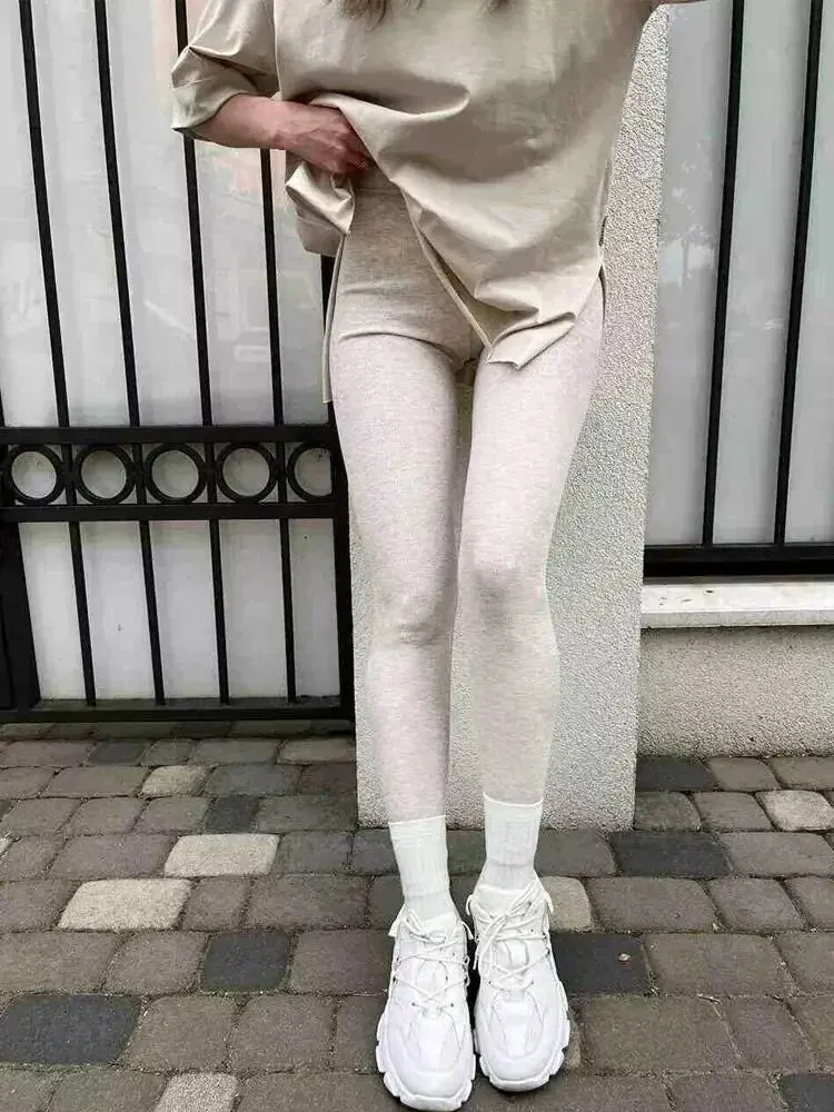 Winter Women’s High-Waist Fleece-Lined Cotton Leggings